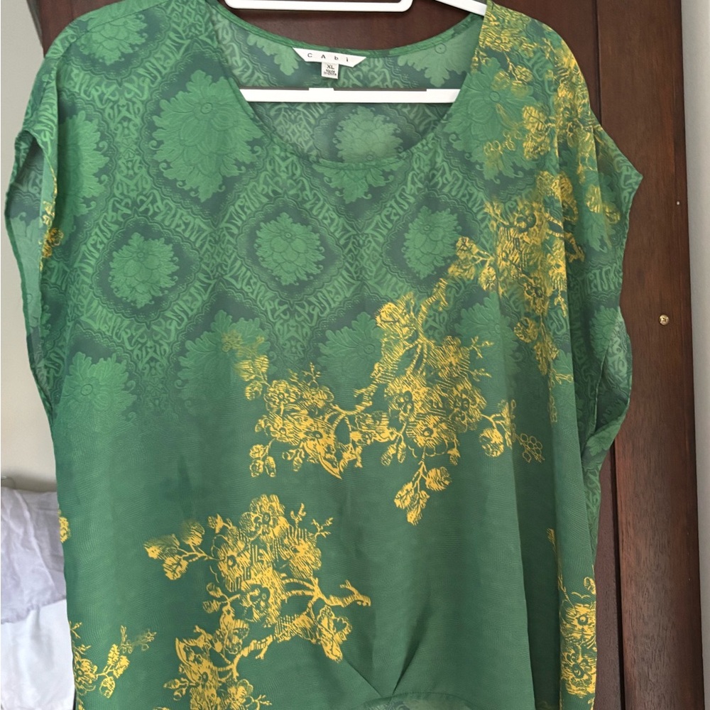 Green and Yellow Women's Top